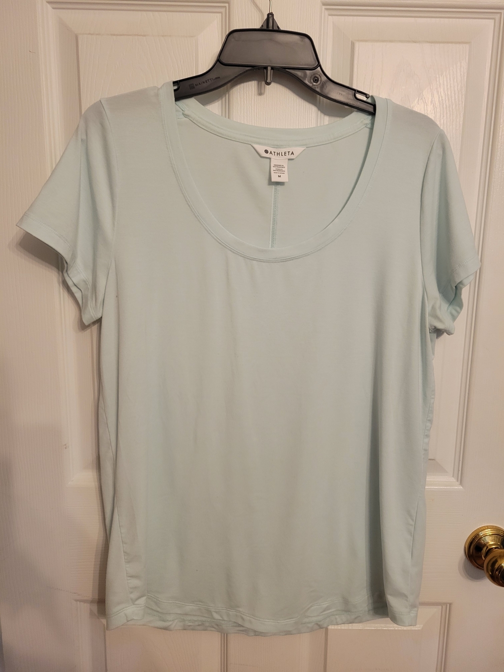 Athleta Light Blue Scoop Neck Short Sleeve Tee